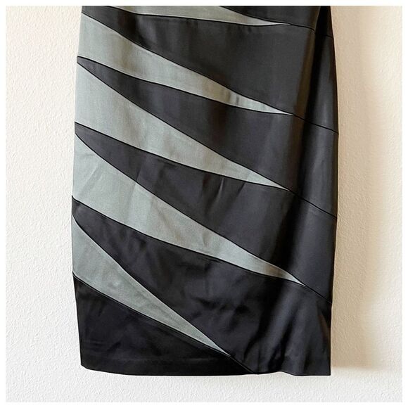 JAX Sleeveless Color-block Geometric Sunbeam Sheath Bodycon Cocktail Dress - Picture 3 of 6